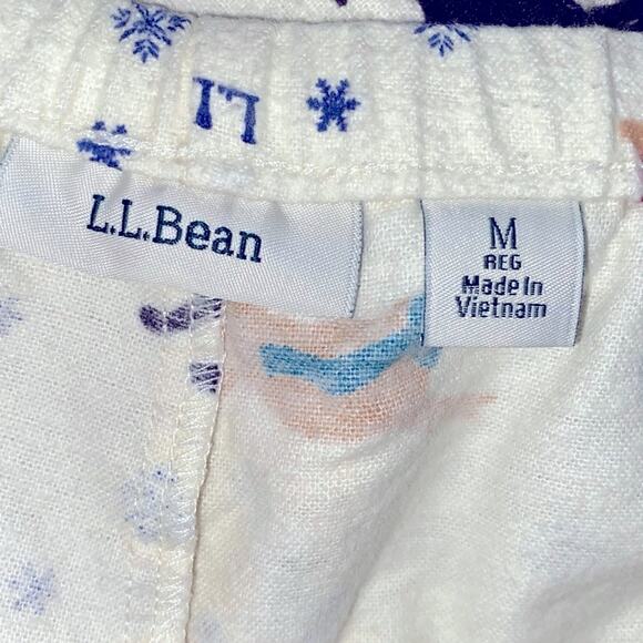 LL Bean Retriever Dog Print Flannel Pajama Pant Lounge Pant MED EUC - Picture 3 of 14